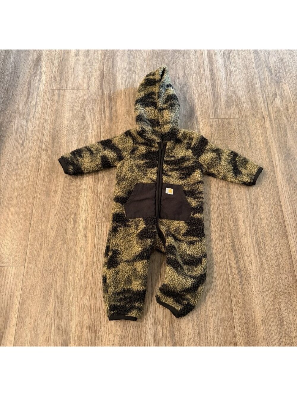 Carhartt Sherpa One Piece Infant 6M Green Camo Hooded Fleece Suit Baby Outdoor